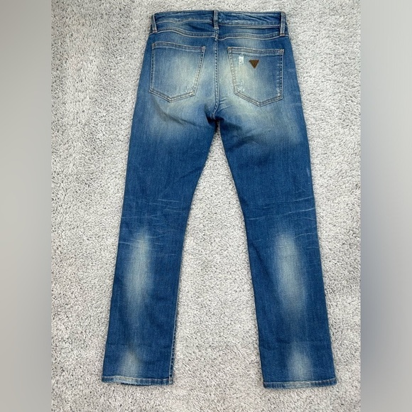 Guess Jeans Womens 26 Retro Pencil Straight Italian Selvedge Holes DIstressed - Picture 6 of 6